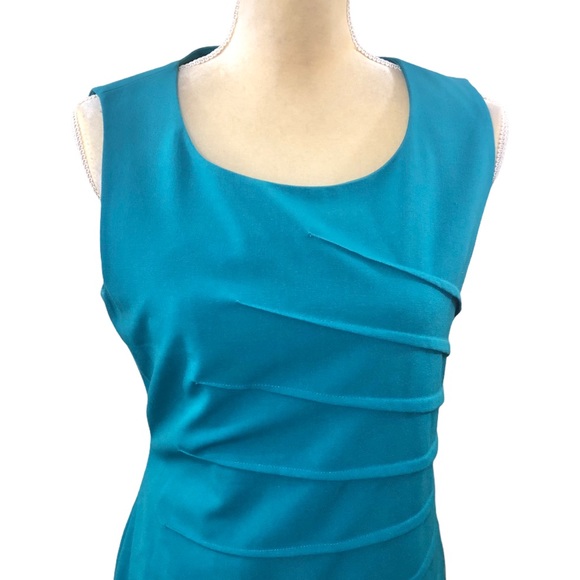 Calvin Klein Teal Starburst Sheath Dress Sz 8 - Picture 4 of 11